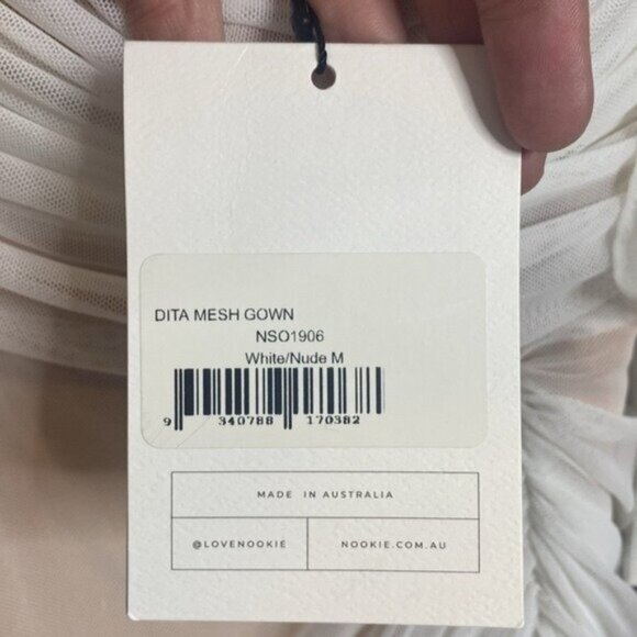 NWT NOOKIE x REVOLVE Dita Mesh Gown in White & Nude - Picture 6 of 8